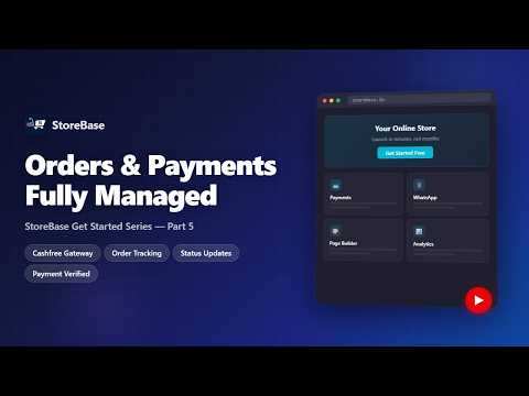 Orders & Payments — Cashfree Setup & Order Management (Part 5)
