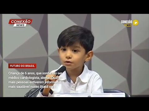 Criança de 6 anos, que sonha em ser médico cardiologista, alerta: ‘Quanto mais pessoas estiverem...