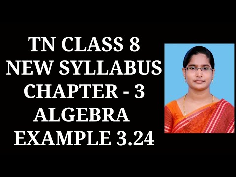 8th Maths Ch-3 Algebra | Example 3.24 | Samacheer One plus One channel