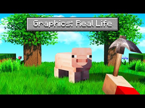 Playing Minecraft With REAL LIFE GRAPHICS
