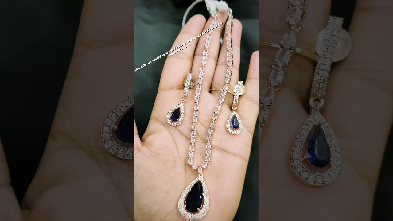 Watch video Blue sapphire necklace and earring set💐❤️ Now Blue sapphire necklace and earring set💐❤️