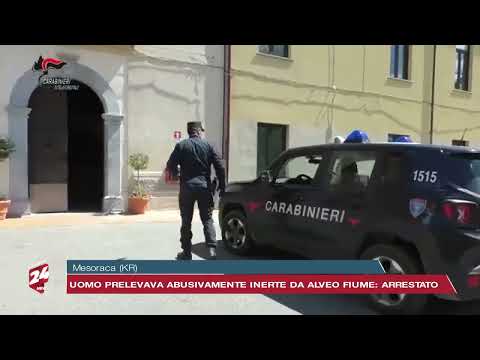 Mesoraca (KR) Uomo prelevava abusivamente inerte da alveo fiume: arrestato