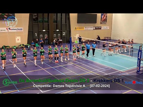 Volleybal Dames Topdivisie A: De Berenkuil/Sudosa-Desto D2 - Krekkers D1 [07-02-2024]