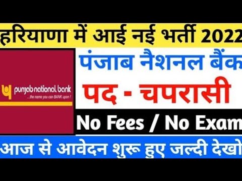 haryana new vacancy 2022|haryana new job 2022 |haryana PNB peon vacancy 2022| सुनहरा मौका|hssc