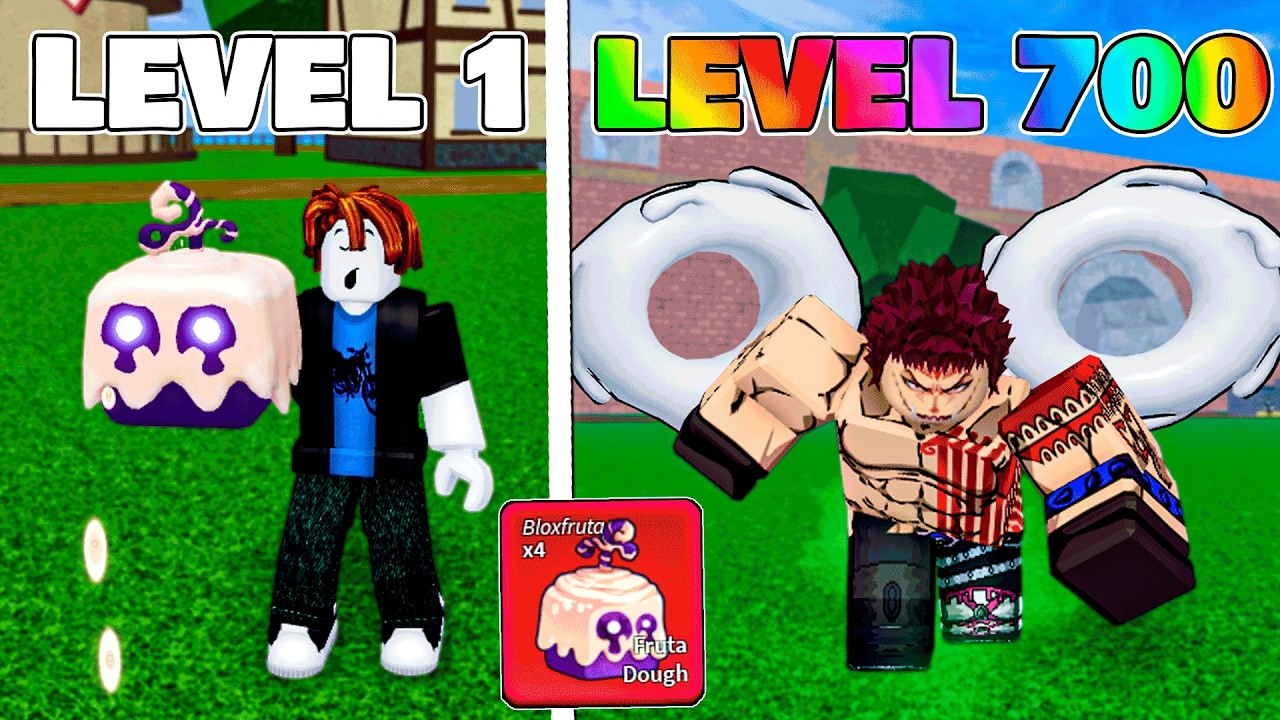 UPEI DO 1 AO 700 COM A FRUTA DOUGH no BLOX FRUITS!!