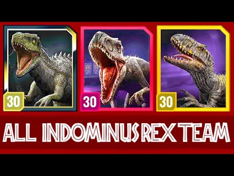 ALL MAXED INDOMINUS REX TEAM!!! (JURASSIC WORLD ALIVE)