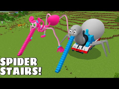 STAIRCASE TO MOMMY LONG LEGS AND SPIDER-THOMAS in Minecraft - Gameplay - Coffin Meme