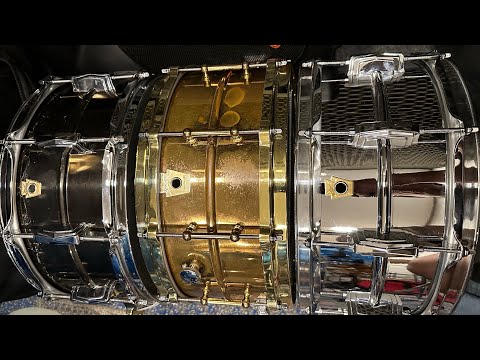 3 Ludwig Snare Drum Comparison (Bronze, Brass, Aluminum) Supraphonic.