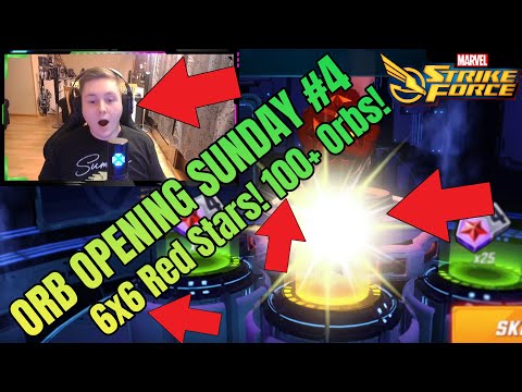 6x6 Red Stars! 100+ Orbs! Orb Opening Sunday #4 | Marvel Strike Force - MSF