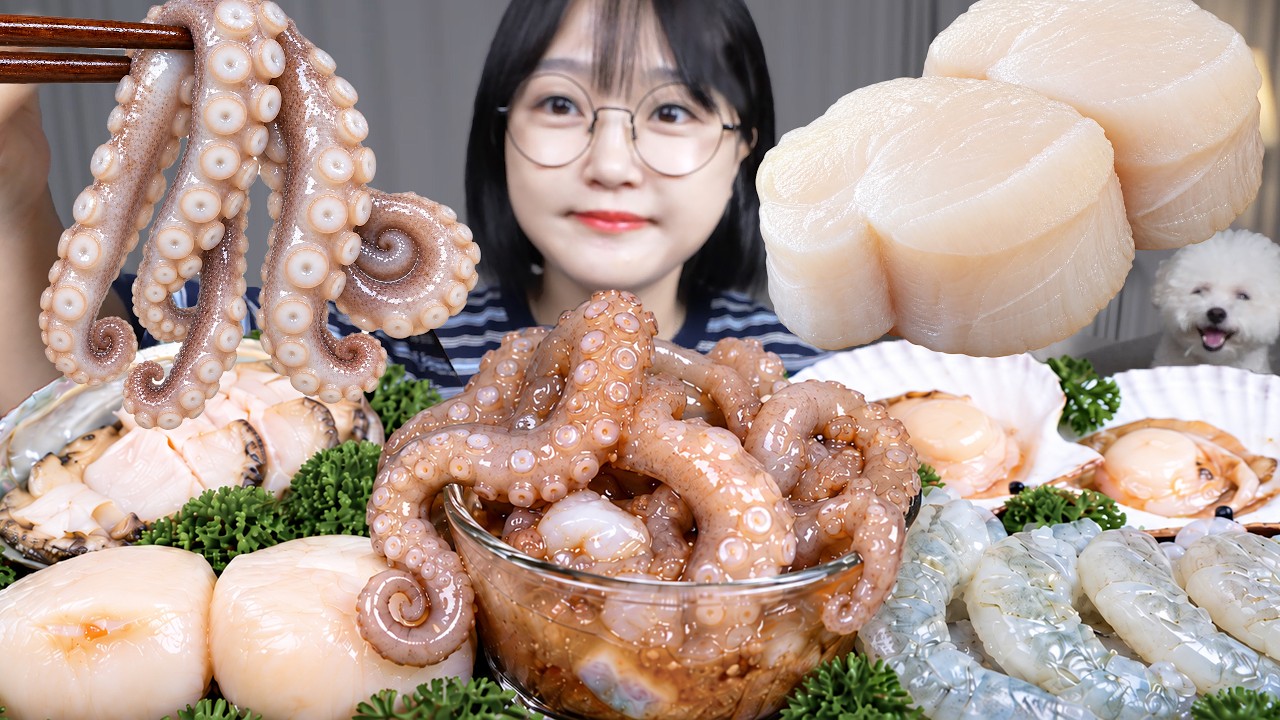 싱싱함 가득 해산물 파티🎉산낙지, 생새우, 전복, 가리비, 관자먹방 Raw Seafood Mukbang ASMR