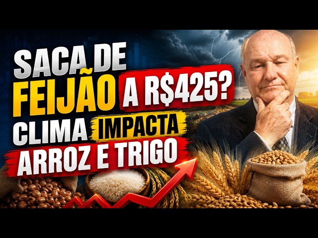 Saca de feijão a R$425? Clima impacta arroz e trigo.