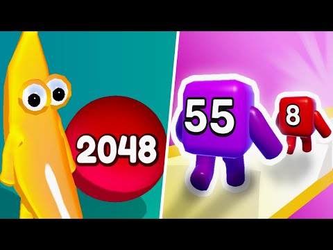 Jelly man 2048 vs Level Up Numbers 2048 - Max Level Gameplay (Part 1)
