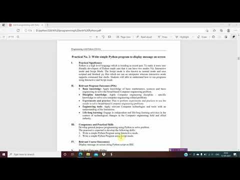 Practical 2write Simple Python Program To Display Message On Screen
