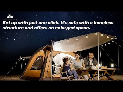 Automatic Inflatable Tent for Camping 4 Person – Pop Up Tents with 2-3 Min Set Up, Windproof