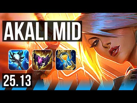 AKALI vs TALON (MID) | 6 solo kills, Legendary, 18/4/11, 43k DMG | KR Master | 25.13