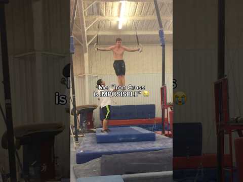 He’s resting in an iron cross 😭 #calisthenics #gymnastics #gymnast #sports #olympics#olympic #rings