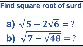Double square root / square root of surds/two square root 2019