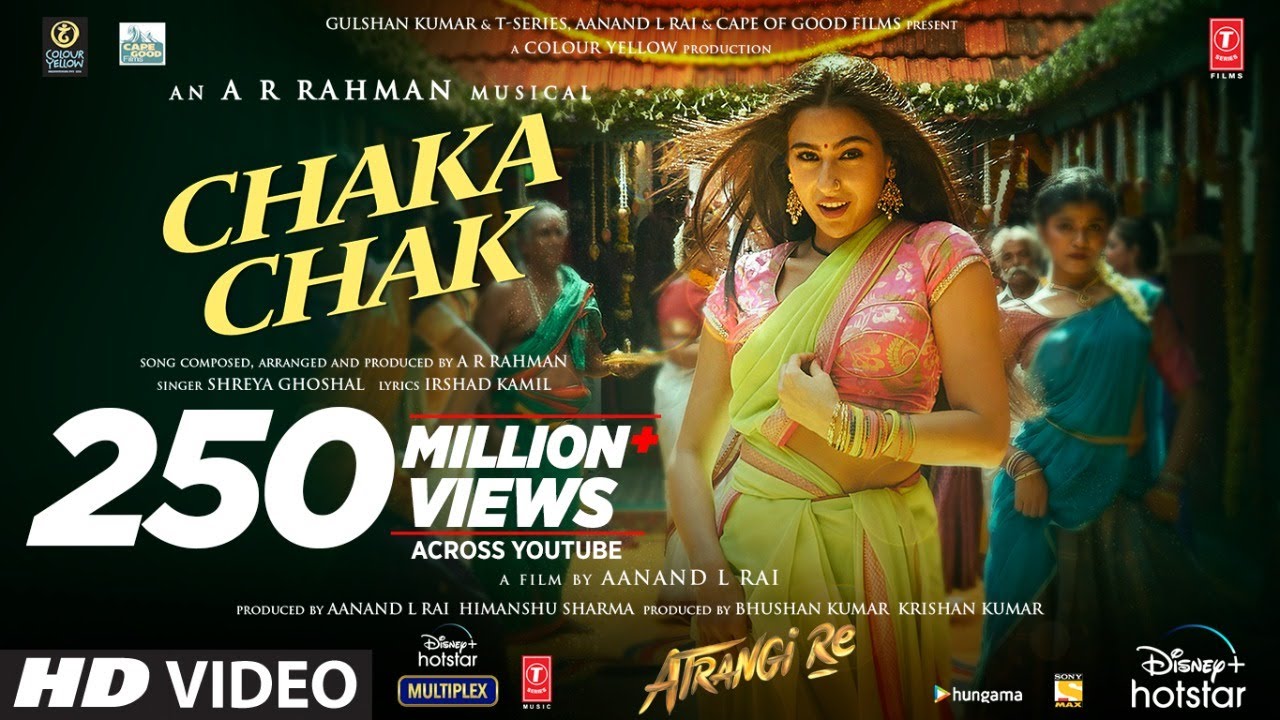 Chaka Chak Lyrics Shreya Ghoshal Akshay Kumar, Dhanush,Sara Ali Khan