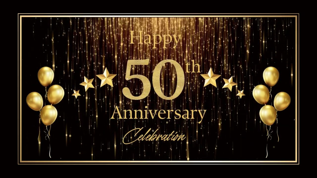 50th Anniversary Screensaver - Happy 50th Celebration Screensaver - 60 Minutes - HD