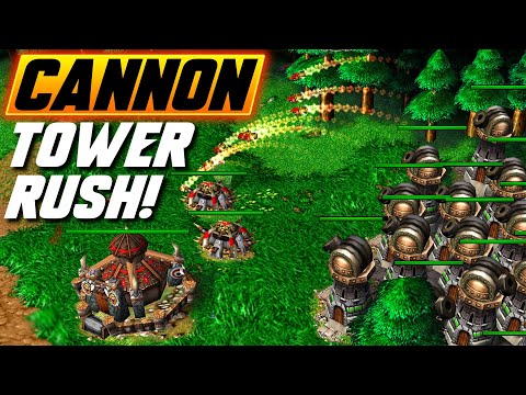 18 cannon TOWER RUSH! - WC3 - Grubby
