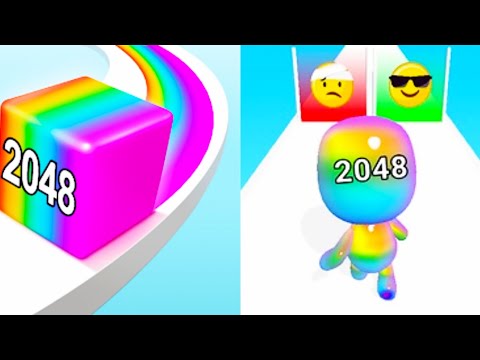 Satisfying Mobile Gameplay 2024... Jelly Run 2048 vs Man Runner 2048