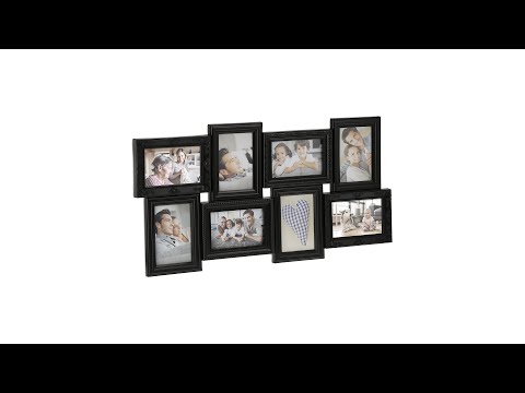 Bilderrahmen für 8 Fotos Silber - Holzwerkstoff - Kunststoff - 69 x 36 x 3 cm