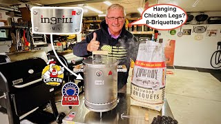 InGrill Mini Stainless Steel Charcoal Drum Smoker! / Let’s Hang Chicken Legs! 