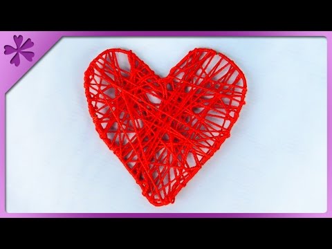 DIY Yarn heart, for Valentine's Day (ENG Subtitles) - Speed up #306