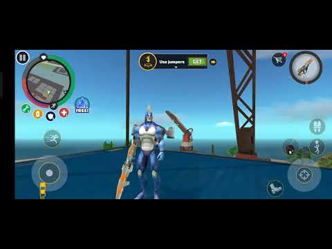 Mission Rope Hero || Jump on the crain container || and Helicopter Fly in the sky 😨😨||#playstation