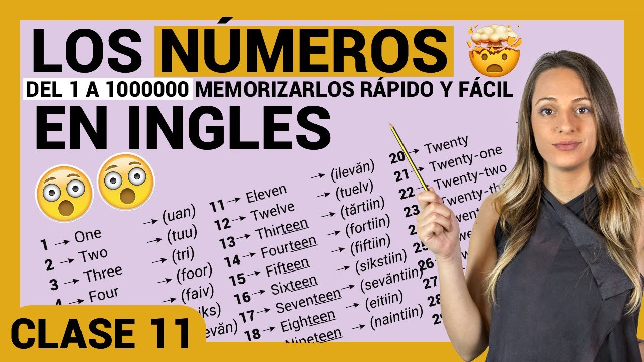 🚀🚀LOS NÚMEROS en INGLÉS del 1 al 1000000 👉🏼Pronunciación Inglés básico RÁPIDO y FÁCIL