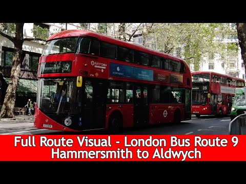 Full Route Visual l London Bus Route 9 - Hammersmith to Aldwych l LT663 LTZ 1663