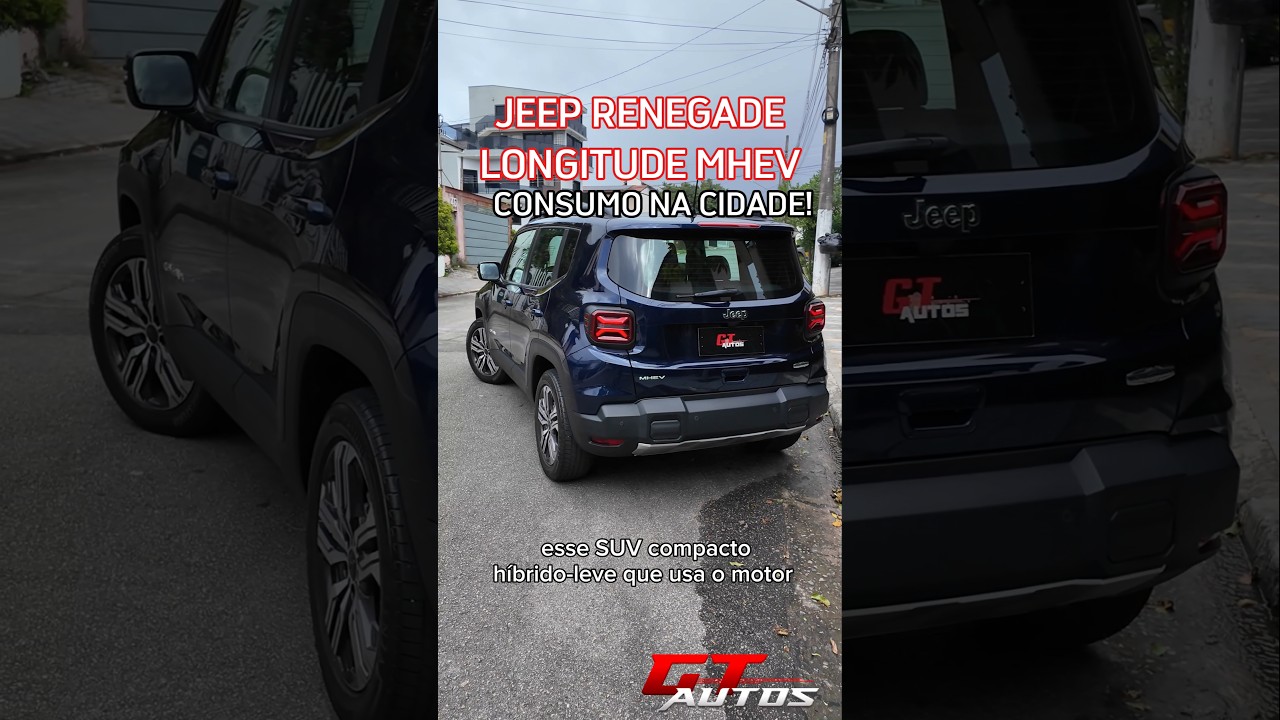 Consumo na cidade do Jeep Renegade Longitude Híbrido-leve! #shorts