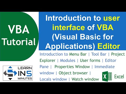 Introduction to user interface of VBA (Visual Basic for Applications) Editor | Learn in 5 Minutes