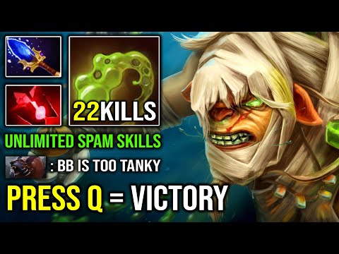 Press Q & W to Win | Nonstop Spam Skills Bristleback Carry with Aghanim + Bloodstone DotA 2