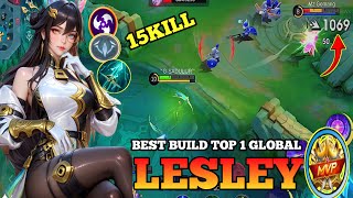 BRUTAL DAMAGE LESLEY GAMEPLAY ONE SHOT. BEST BUILD LESLEY 2026 . MLBB