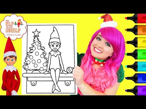 Coloring Elf on the Shelf Christmas Coloring Page Prismacolor Paint Markers | KiMMi THE CLOWN Video