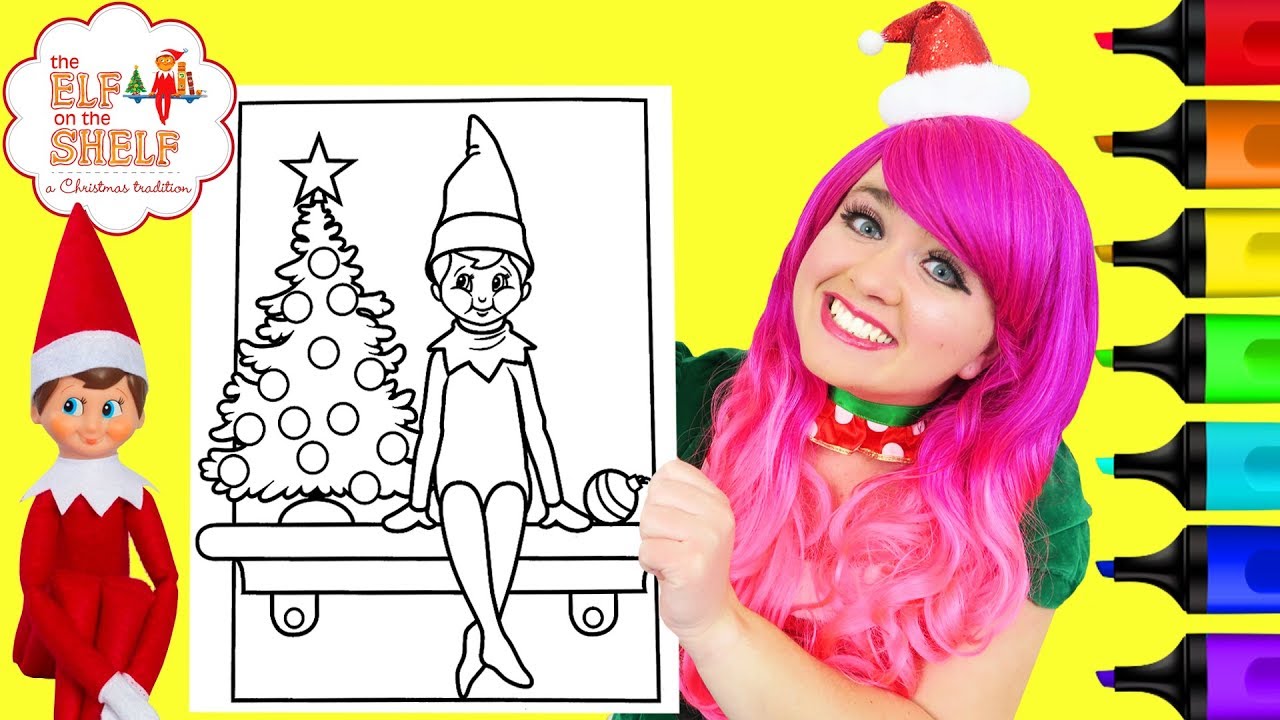 Coloring Elf on the Shelf Christmas Coloring Page Prismacolor Paint Markers | KiMMi THE CLOWN