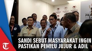 Sandi: Masyarakat Ingin Memastikan Pemilu ini Jujur dan Adil