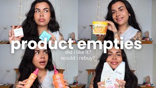 huge product empties review! 25+ products of skincare, makeup, fragrance etc...