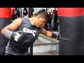 MIKEY GARCIA SMASHING HEAVY BAG WITH BONE CRUSHING HOOKS - STAYING READY FOR NEXT FIGHT