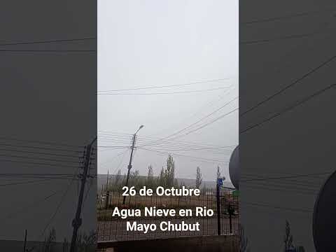 26 de octubre agua Nieve en rio mayo Chubut