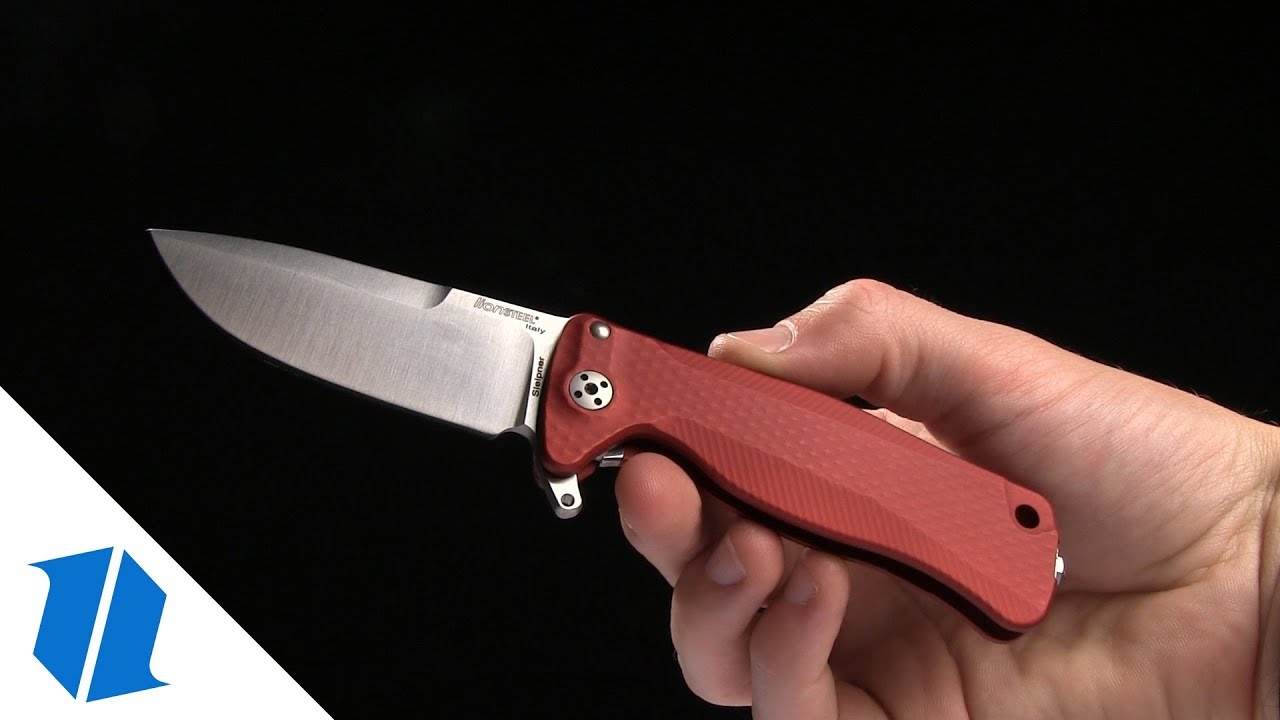 LionSteel SR-22A Flipper Integral Frame Lock Knife Red Al (3.125" Satin)