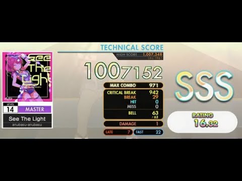 [オンゲキ] anubasu-anubasu - See The Light (Master Lv. 14) ABFB SSS Rank【外部＋手元】