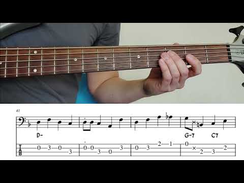 "Summertime" by George Gerschwin | Walking Bass Etude w/ On-Screen TAB Notation