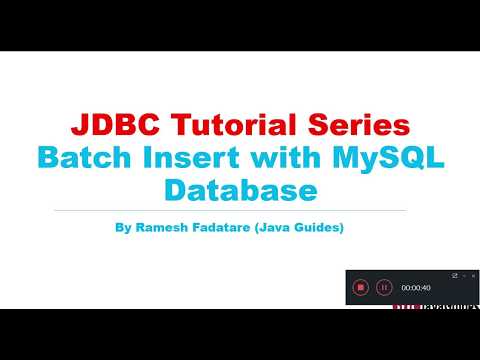 JDBC Tutorial Part 8 JDBC Batch Insert with MySQL Example
