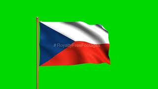 Czech National Flag | World Countries Flag Series | Green Screen Flag | Royalty Free Footages