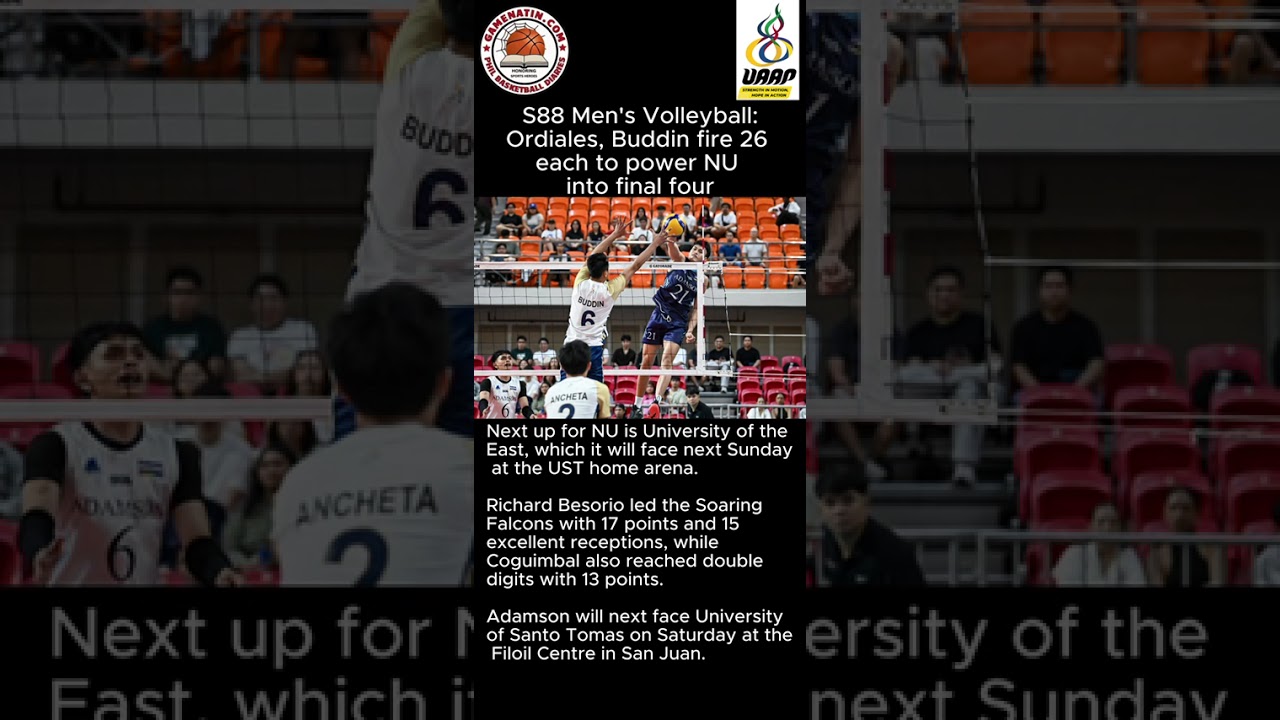 UAAP Men's Volleyball: NU sneaks past Adamson