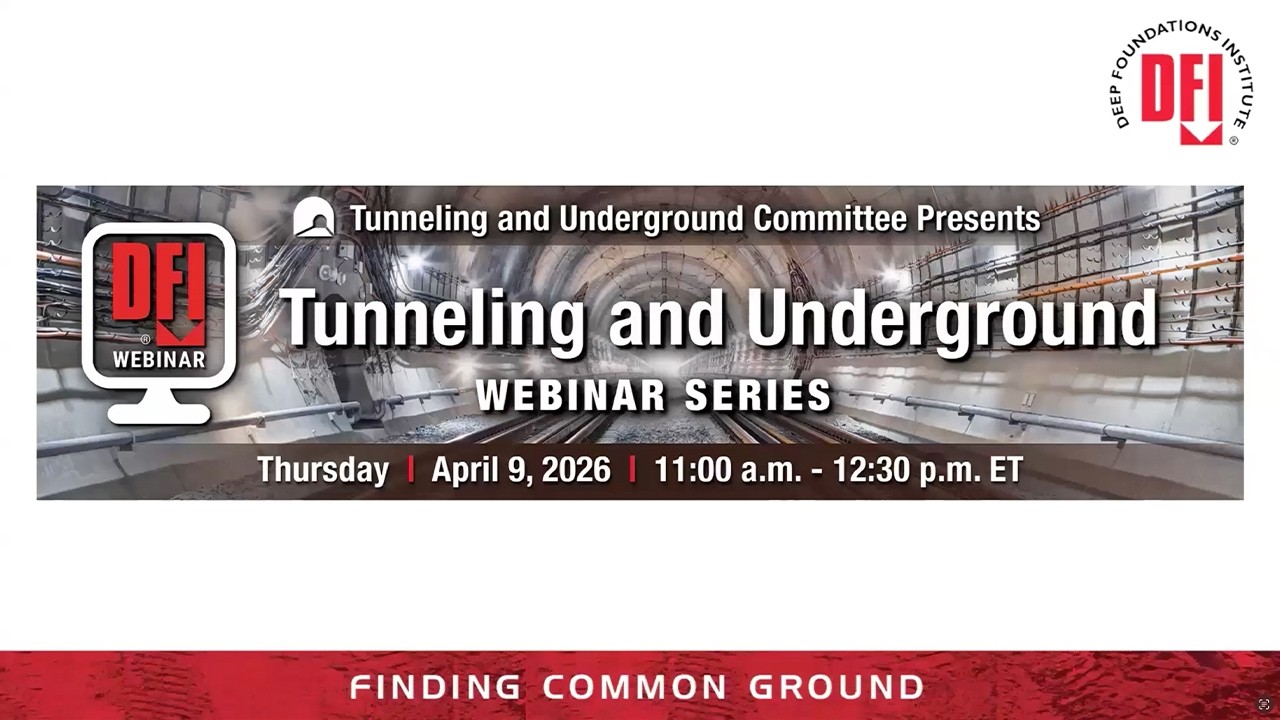 April 9, 2026 Tunneling and Underground Webinar: Robert Stier