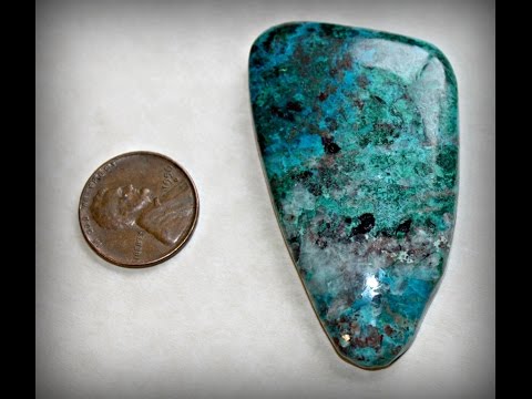 Buzzard Roost Creek,chrysocolla cabochon Arizona