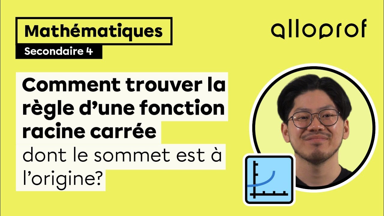 Comment trouver la règle d'une fonction racine carrée dont le sommet est à l’origine?